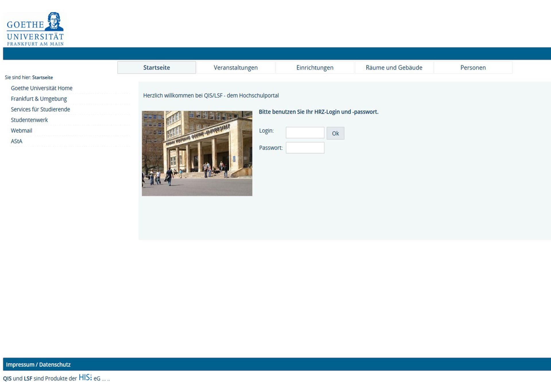 Goethe Uni Online Portal